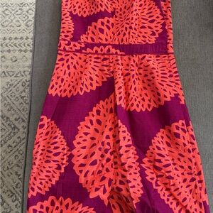 Boden Red and Purple Patterned Dress